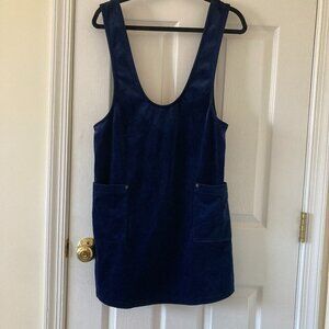Jane Plus One Corduroy Overall Dress, size L, Navy